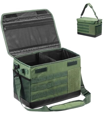 PSKER 18L Camping Storage Bag, Multifunctional Waterproof Picnic Basket, Tent Stakes Organizer,With Adjustable Shoulder Strap for Hiking Cookware, Travel, Car