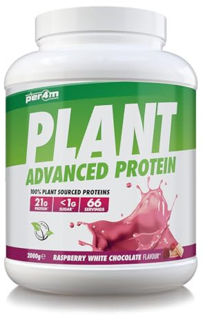 Per4m Plant Protein Matrix | 66 Servings of High Protein | Plant Shake with Amino Acids | for Optimal Nutrition When Training | Low Sugar Gym Supplements (2kg, Raspberry White Chocolate)