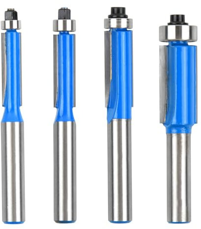 4 Piezas Juego de Brocas de Fresadora, Fresa de Corte Madera 8mm, Fresas Rectas para Madera, Fresa de Madera Copiadora, Fresa Ranuradora Madera de Carburo, para Madera, Accesorios para Fresadora- Azul