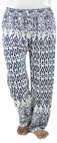 PANASIAM Relaxhose ISAN - Haremshose, Wellnesshose, Lounge-Hose, Wohlfühlhose, Freizeithose, Sommerhose - Unisex Damen & Herren - Urlaub, Kur, Spa