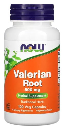 Now Foods - VALERIAN ROOT 500 MG | Raíz de Valeriana 500mg | Apoyo calmante para un sueño reparador - 100 cápsulas