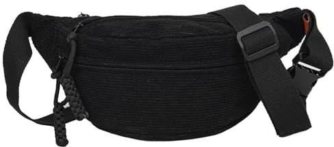 VOHONEY Gürteltasche Damen Bauchtasche Mode Hüfttasche Damen Geldbörse Ovale Tasche Umhängetasche Mini Gürteltasche für Reise Wanderung und Alle Outdoor-Aktivitäten (Schwarz)