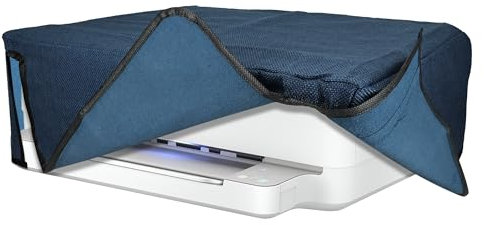 kwmobile Drucker Schützhülle kompatibel mit HP Envy 6020e / Envy 6055e Hülle - Printer Cover aus Leinen - Staubschutzhülle für Drucker - Blaugrau