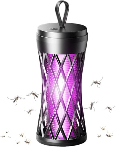 Tueur D'insectes électrique, Lampe Anti-Moustique LED 2 en 1, 3000V UV Rechargeable USB Piège à Mouche pour Chambre à Coucher, Camping, Jardin, Intérieur et Extérieur