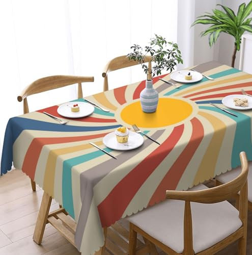 Tischdecke Abwaschbar Rechteckig 150x260cm, Solar Tischdecke Outdoor Solar Tischdecke Fleckschutz Pflegeleicht Wasserdicht Tischtuch für Küche, Esstisch, Couchtisch, Party, Garten