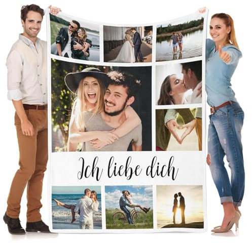 Kasofong Personalisierte Decken, Personalisierte Decke mit Foto, Personalisierte Kuscheldecke mit Foto, Personalisierte Foto Decke, Personalisierte Geschenke für Frauen und Männer