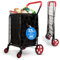 SereneLife Compact Foldable Trolley with Removable Liner – 45 x 53 x 93cm Collapsible Shopping Cart, 32kg Capacity, Waterproof Bag, 360° Swivel Wheels – Red