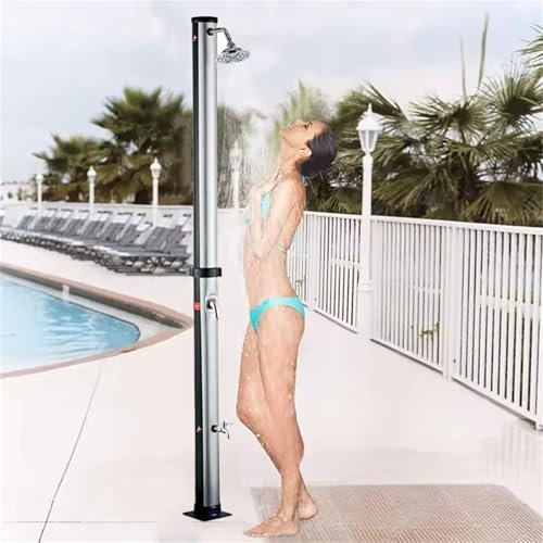 Solar Beheizte Dusche Outdoor Pool Duschen Für Draußen, 7FT Outdoor Solar Dusche Säule Mit 360° Schwenkbarem Duschkopf, Fußdusche Und Temperatureinstellung Für Poolside Hinterhof Strand Pool Spa,A