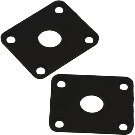 HANABASS 2pcs Adjustable Electric Guitar Jack Socket Covers Durable Plastic Rectangular Plate Easy Installation for Various Guitar Wide Compatibility Jack Output Plate Protect Your Input
