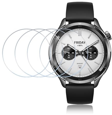 ELYCO Protector Pantalla para Xiaomi Watch S4 47MM, 4 Piezas | 9H Dureza Cristal Templado, HD Vidrio, Anti-Arañazos, Antihuellas