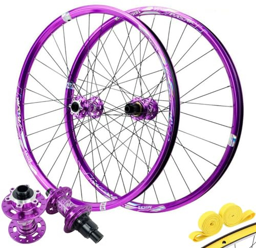 FKXSXAZ Scheibenbremse Fahrrad Vorder- und Hinterrad, Steckachse 26, 27,5, 29 Zoll Aluminiumlegierung Mountainbike-Laufräder 2/4 Lager für 8-12-fach Kassette