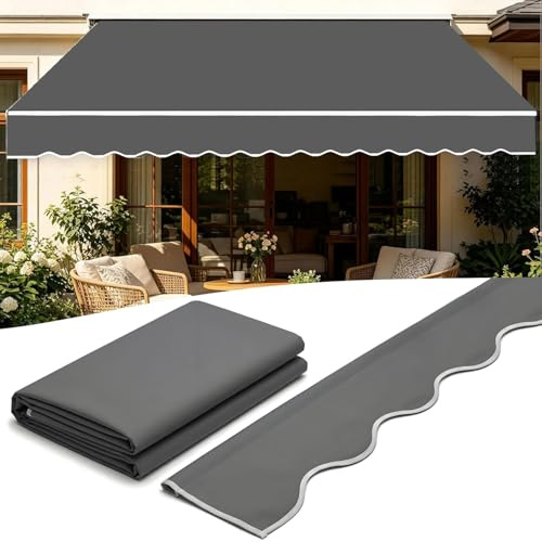 DAGITE Lona para Toldo Exterior, Tela De Repuesto para Toldo, Lona De Repuesto para Toldo Exterior 3.0x2m, Lona Recambio Jardín Patio Terraza Balcón (Size:4x2m,Color:Gris Oscuro)