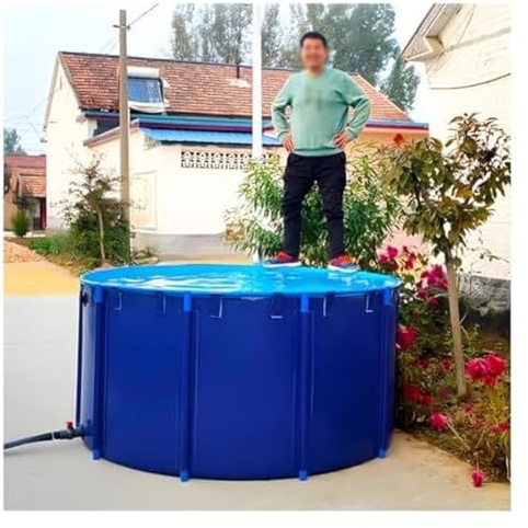Piscina fuori terra, Laghetto for pesci in PVC for la coltura di Koi rotonda fuori terra(1.2x0.6m)