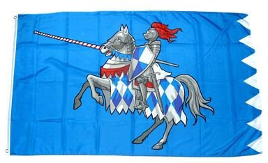 Fahne Ritter mit Pferd blau NEU 90 x 150 cm Flaggen