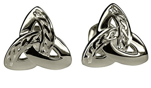 SILBERMOOS Damen Ohrstecker Dreiecks-Knoten Dreieinigkeit Kelten-Schmuck keltisch glänzend 925 Sterling Silber Ohrringe