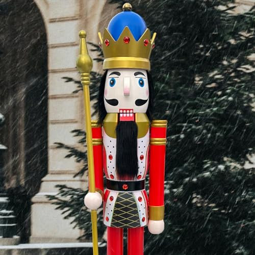 CDL XL/5 pieds/150 cm/5ft/5 Pieds 150cm Casse-Noix Taille réelle Grand/géant Rouge noël en Bois Casse-Noisette Roi et Soldat Ornement poupée Cadeau K11
