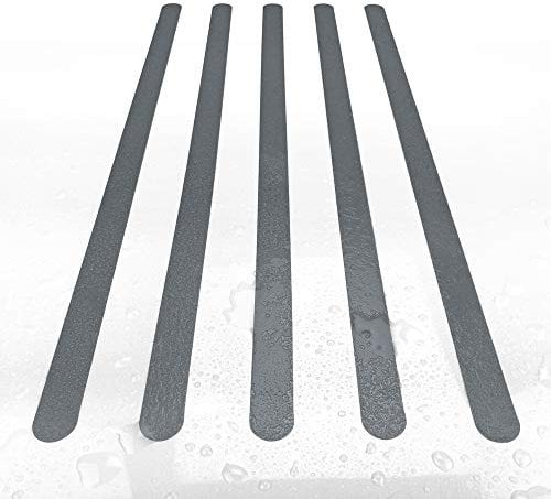 Anti-Rutsch Streifen 3x64 cm, farbig für Dusche, Badewanne, Whirpool, 8 Stück (grau)