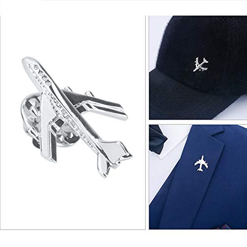 CWYPB Herrenanzug Brosche Brosche, Silberne Hut Pin Paar Flugkragen-Nadel-Mapel-Metall-Seit-Brooch-Brosche Persönlichkeit Schal Schnalle (Silber)