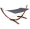 IDMarket - Hamac XL avec Support Bois et Toile Gris Anthracite