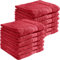 REDBEST Handtuchset, Frottierset 12er-Pack Chicago rot Größe 50x80 cm - saugstark, strapazierfähig, ideal für Reisen, Sport (weitere Farben)