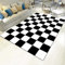 Designer Teppich Wohnzimmer Farbkombination - Karo Tisch Teppich schwarz und weiß Karierte Kombination Moderne minimalistische Nähte Mode Anti-Fading-120 x 160 cm