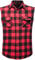Iris Sprite Chemise décontractée à Carreaux sans Manches en Flanelle boutonnée pour Homme, Coupe Ample avec Poche, Rouge -A210, XL