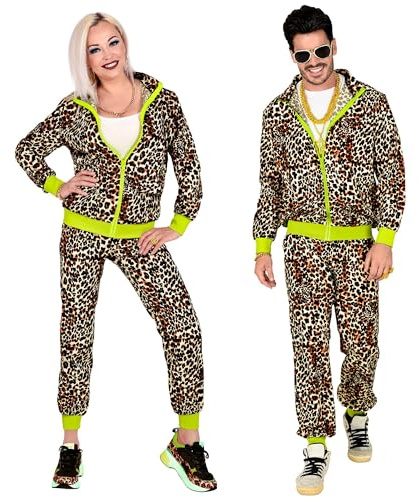 Kostüm Trainingsanzug, Tiermuster Leopard, Animal Print, 80er Jahre Outfit, Jogginganzug, Bad Taste Outfit, Faschingskostüme