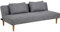 AC Design Furniture Lucille Bettcouch mit Schlaffunktion, Polstersofa mit Flachgewebebezug in Hellgrau und Holzbeinen in Eichenoptik, 3-Sitzer mit Klick-Klack-System, Gästebett, Wohnzimmermöbel