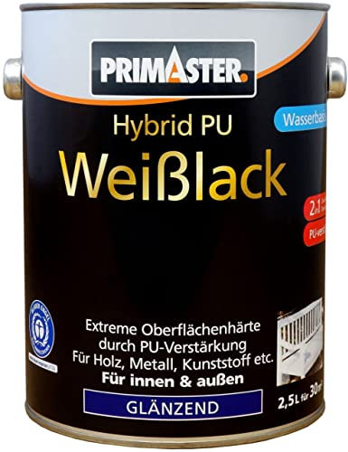 Primaster Hybrid-PU-Weißlack 2,5L Glänzend Extreme Deckkraft Innen & Außen