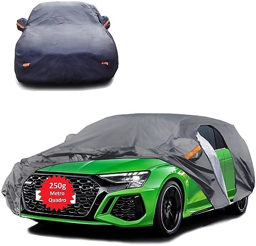 Rebeca Shop Autoabdeckung Vollgarage, wasserdicht, mit 6 Reflektoren, wetterfest, in verschiedenen Größen für jedes Auto (XS: 370 x 160 x 117 cm)