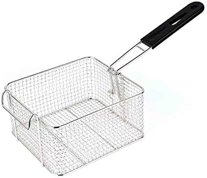 DAZZLEEX Stainless Steel Deep Fat Fryer Basket Frying Screen With Square Plastic Handle, Frying Basket, French Fries, Frying Frame, Frying Screen, Oil Filter