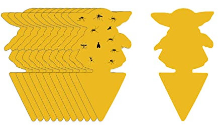 Fruchtfliegen Haftfalle, 12 STÜCKE Pilz Gnat Fallen Insektenfalle, gelber Aufkleber Pilz Gnat Killer Küche Indoor Outdoor Flying Bugs Houseplant (Teufel)