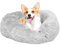 GONICVIN Donut Hundebett, Flauschiges Katzenbett, Beruhigendes Haustierbett, Gemütliche Anti-Angst-Betten mit Maschinenwaschbarem und Abnehmbarem Bezug, rutschfeste Unterseite