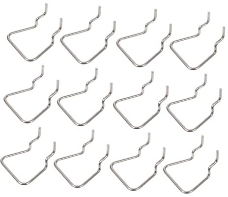 SEWOART 12 Stück Lochbrett-Haken, Strumpfhaken für , Metall, Stecktafel, Aufhänger, Zange, Display-Rack, Haken, Küche, Stecktafel, , Set, Heringshaken, Edelstahl, Display-Rack-Haken
