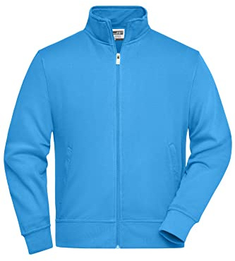 James & Nicholson Sweatjacke mit Stehkragen - Jacke aus robuster Sweatqualität in großer Größenauswahl | Farbe: aqua | Grösse: XXL