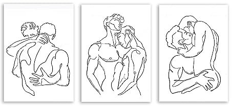 KAnduo Gay Faggotry Poster, Mann, Kuss, Umarmung, Liebe, Drucke, abstrakte Linie, minimalistische Wandkunst, Leinwandmalerei, Bild, Schlafzimmer, Heimdekoration, ohne Rahmen
