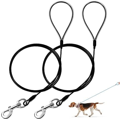 Mi Metty Kausichere Hundeleine, 6FT Bissfeste Hundeleine für große Hunde Bis zu 250lbs,Retrieverleine mit Bequemen Gepolsterten Griff (Schwarz+Schwarz)