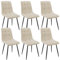 WAFTING Esszimmerstühle 6er Set, Gepolsterter Stuhl mit Hoher Rückenlehne und Leinendesign, Esstischstühle mit Metallfuß, für Esszimmer, Wohnzimmer, Küche, Schlafzimmer und Empfangsraum, Beige