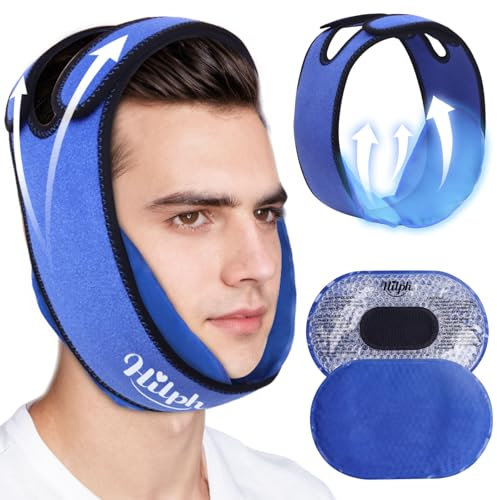 Hilph Rutschfest Kühlbandage Weisheitszahn Kühlkompresse Kühlpads Gesichts, 2x Kühlpack Weisheitszähne für mehr Kühlung nach Zahn OP, TMJ-Schmerzlinderung, Gesichtsoperationen, Zahnschmerzen