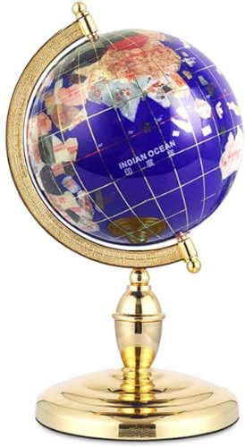 Lehrreich 360° drehbarer Globus, Weltkugel mit Halterung aus Aluminiumlegierung, Erdkugel für Bildung, Heimbüro, Schreibtisch, Bücherregal-Dekoration Stabil