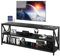Figbird LED Fernsehschrank für 70 Zoll Fernseher, 140 cmTV Schrank mit Beleuchtung 24 Farben Können, TV Sideboard mit Rhythmus wechselnde Lichter Möbel Wohnzimmer Schwarz