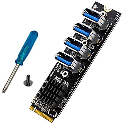 COSINE M.2 MKey Pcie Expansion Cards M.2 to PciE X1 4 Port USB3.0 Graphics Card Expansion Adapter ASM1184E M.2 Adapter