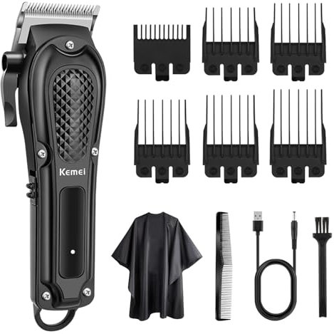 KEMEI KM-1071 - Cortapelos Profesional para Hombre, Cortadora de Pelo Eléctrica e Inalámbrica, Recargable