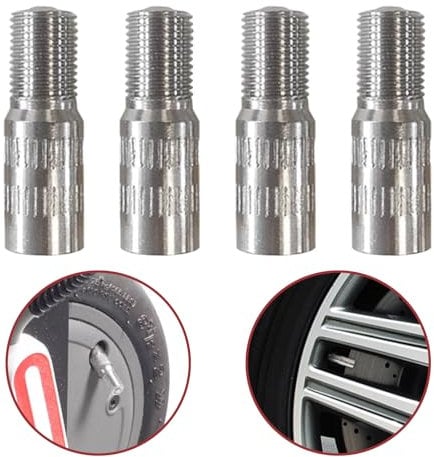 4 Pcs Valve Extension Car Valve, 27 mm Car Valve Extension, Valve Extensions with Thread, Copper Valve Extensions Adapter for Scooter, Car, Motorbike