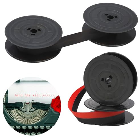 2er Pack GR4 Farbband für Schreibmaschine, Kompatibel mit Klassischen Modellen Rot und Schwarz Nylon Typewriter Farbband Doppel Spule Schreibmaschinen Farbband Jeweils 7 Meter (Schwarz+Rot & Schwarz)