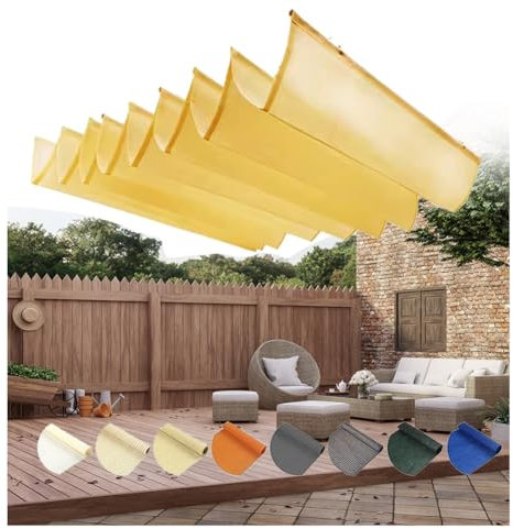 pujindu Onda Vela D'Ombra Ricambio, Tenda A Vela Estensibile, Copertura 'Ombra Traspirante, Telo Ombreggiante, 90% Tasso di Ombreggiatura per Pergola