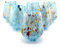 MurArt Bicchieri di Murano Set da 6 bicchieri da 300ml in vetro soffiato a mano in lavorazione artigianale Made in Italy B8 (Azzurro, Bicchieri Acqua 6pz)