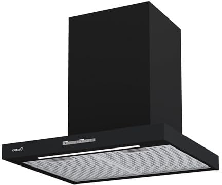 Cata Sygma 6010 BK Dunstabzugshaube, 4 Absaugstufen, 3+1 elektronisches Bedienfeld, Motor BT3, extra leise, LED-Beleuchtung, spülmaschinenfeste Filter, Breite 60 cm, Schwarz