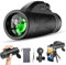 80X100 Monocular Telescope for Adults - Compact Monoculars High Powered Telescope with BAK4 Prisms FMC Lens Zoom Focus - Waterproof Outdoor Monocular for Bird Watching Hiking Camping with Phone Tripod