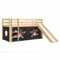 Paris Prix Lit Enfant Surélevé avec Toboggan Pino Caribian Pirates 90x200cm Naturel